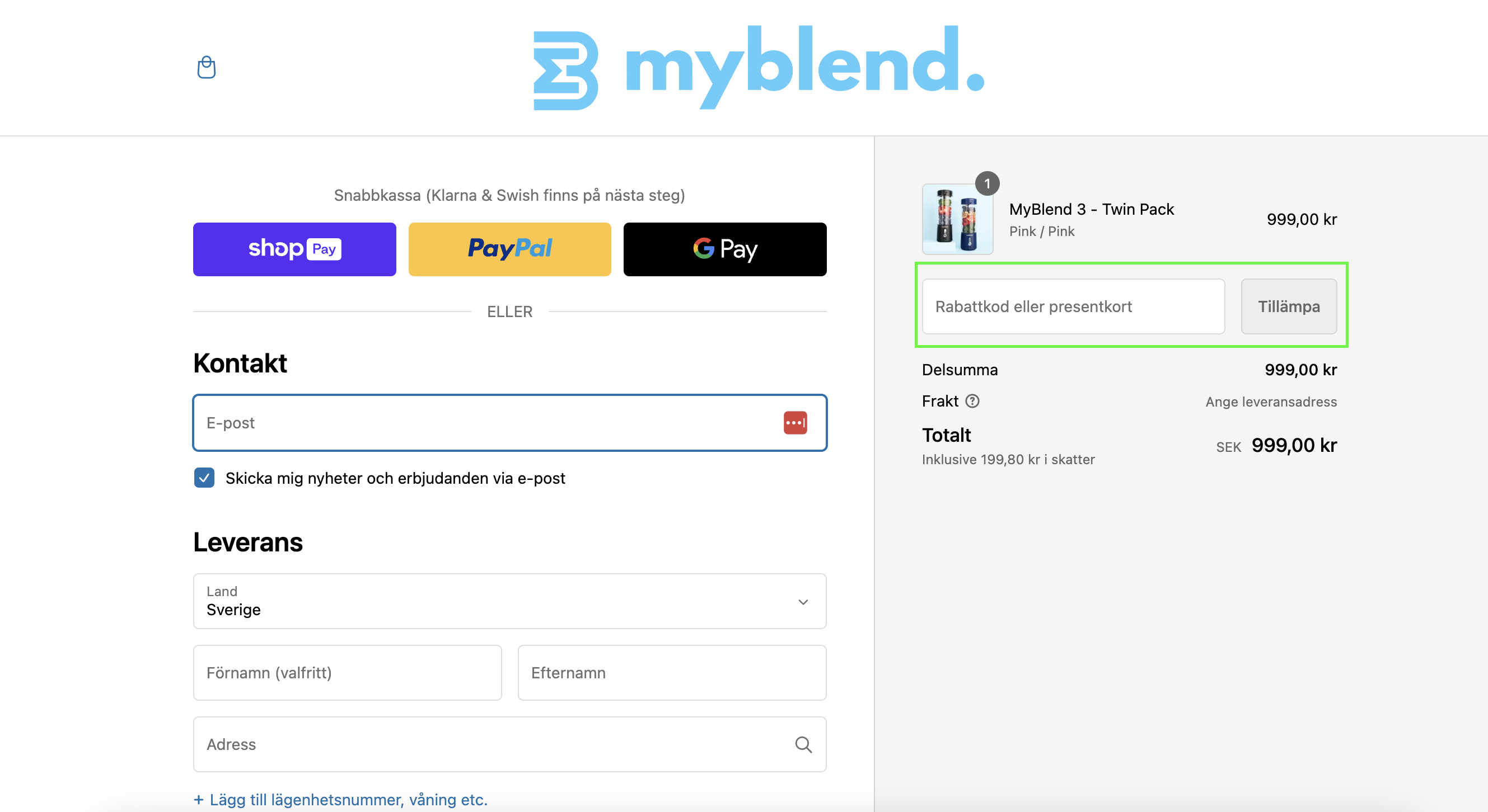 MyBlend Rabattkod