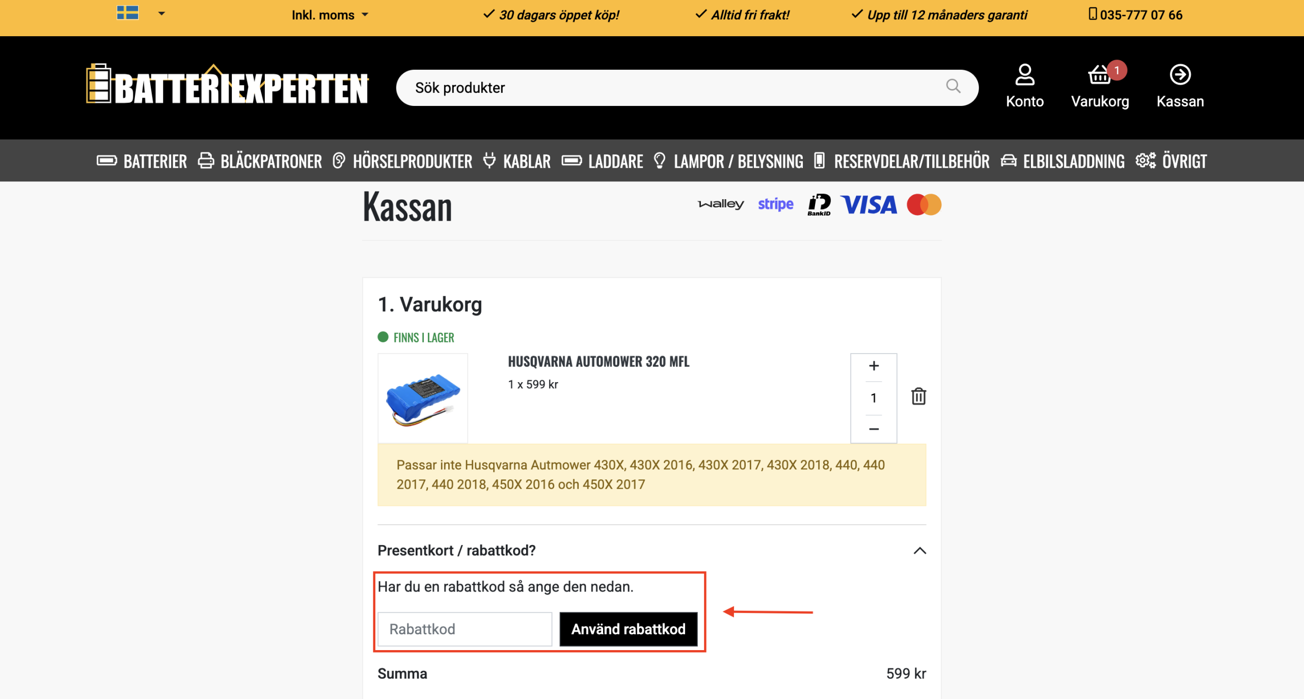 Batteriexperten Rabattkod