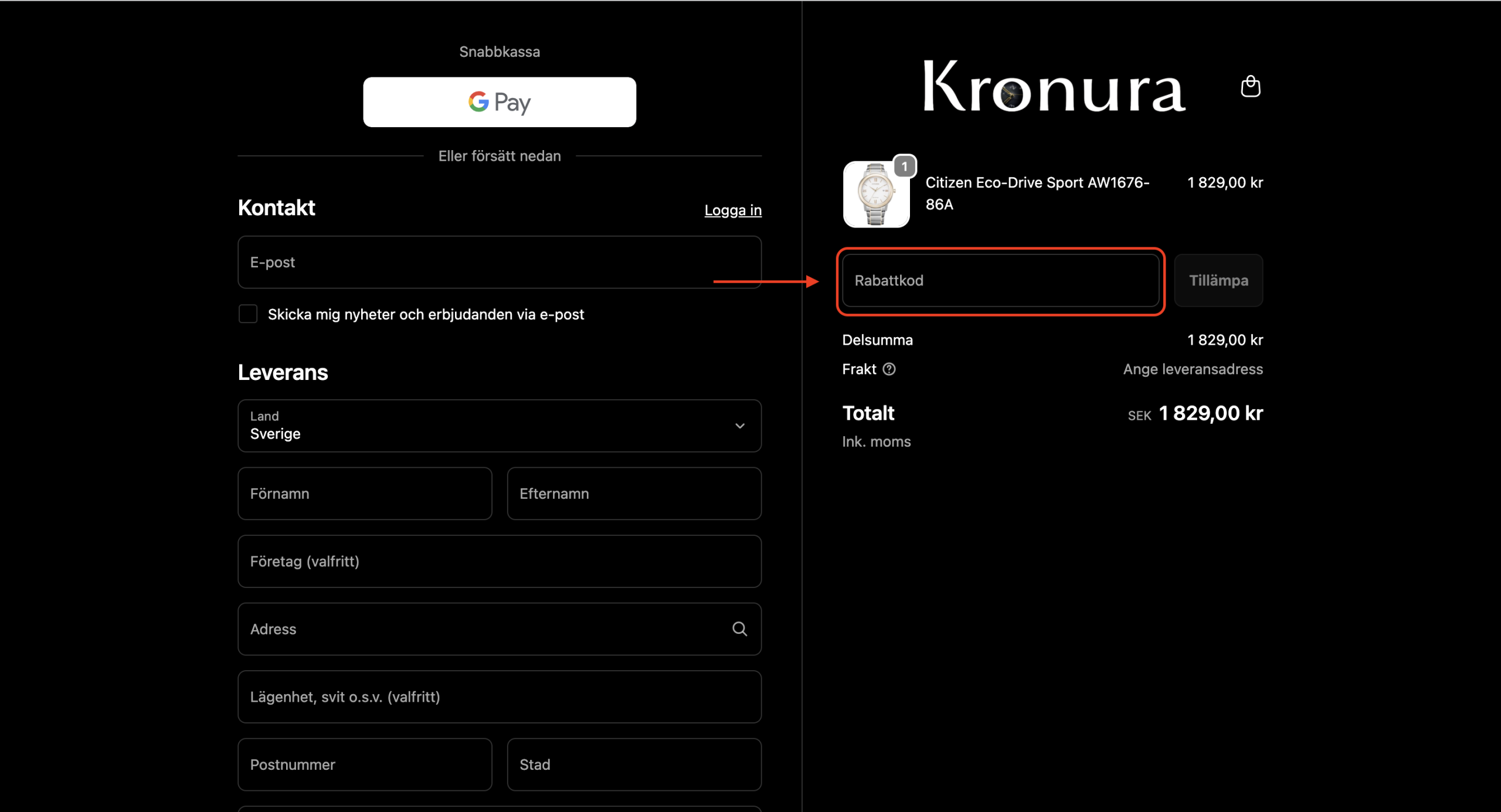 Kronura Rabattkod