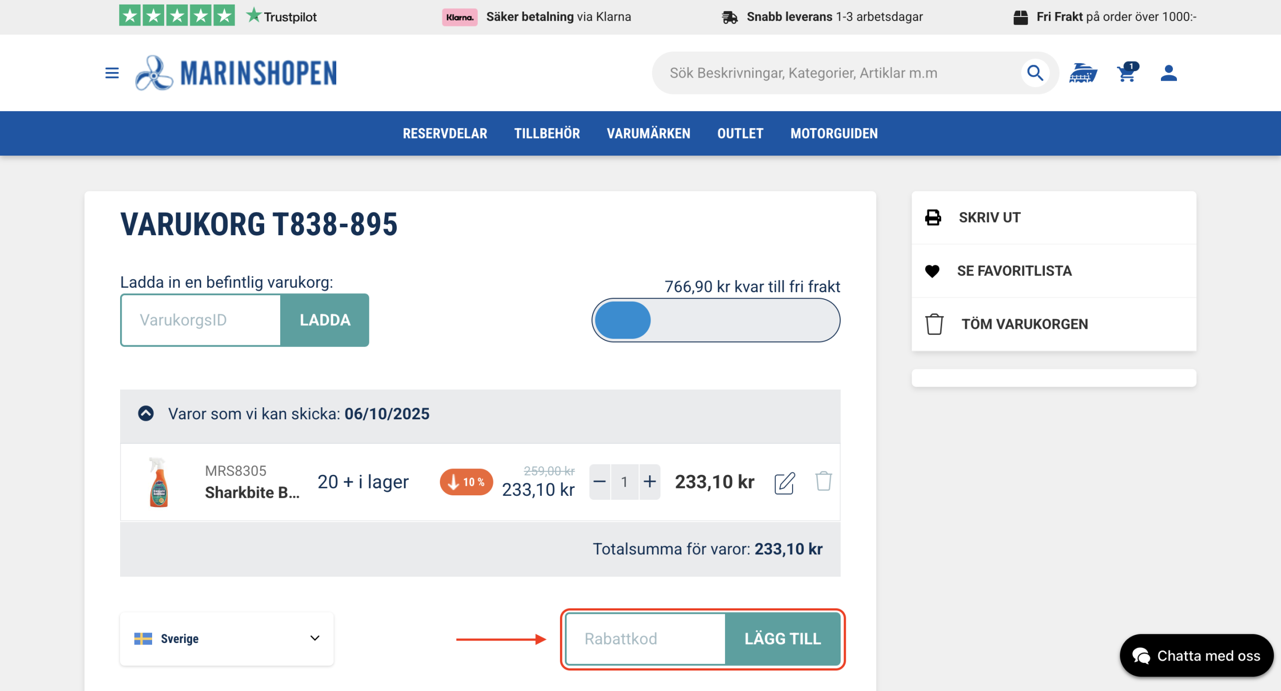 Marinshopen Rabattkod