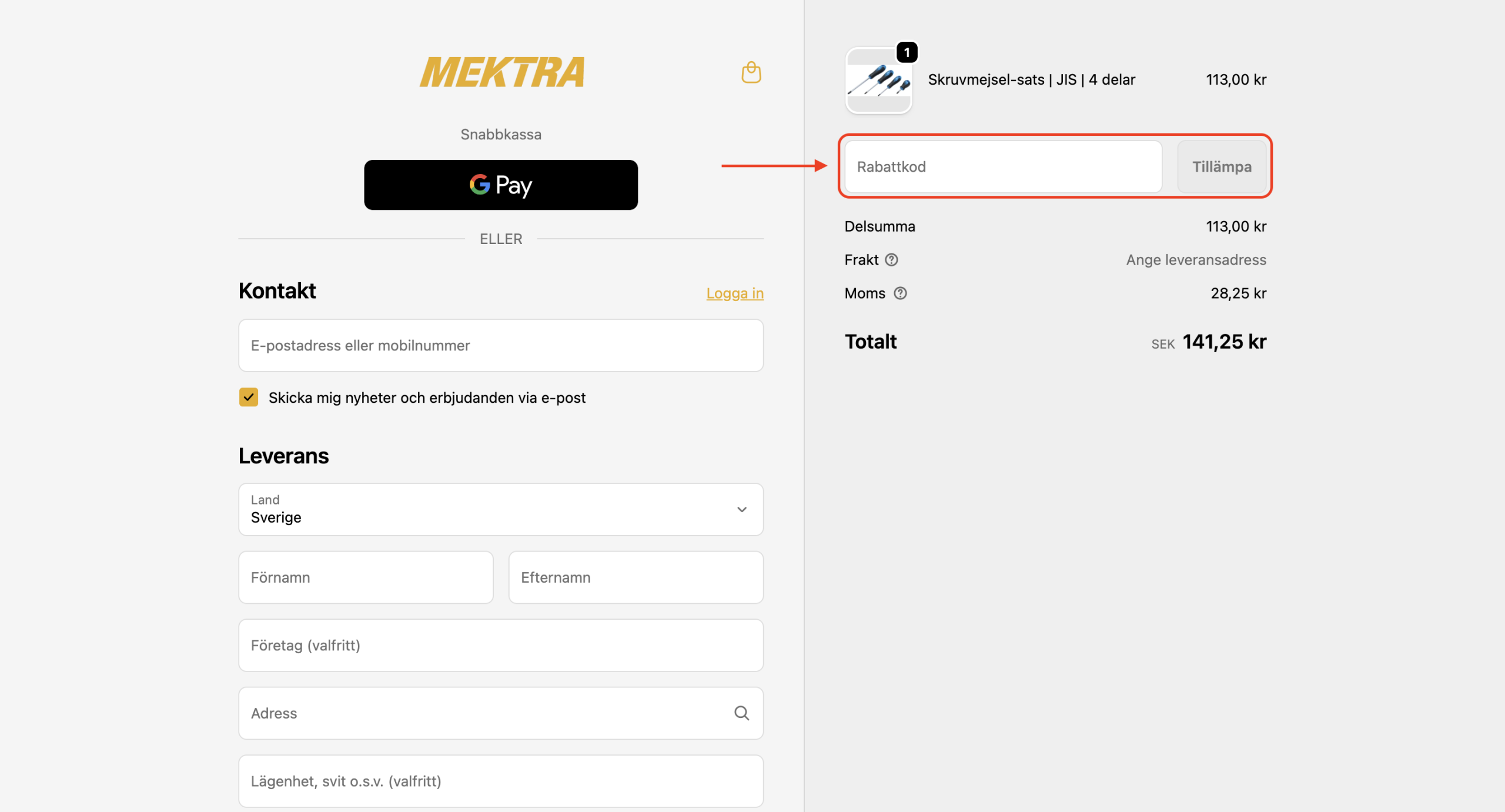 Mektra Rabattkod