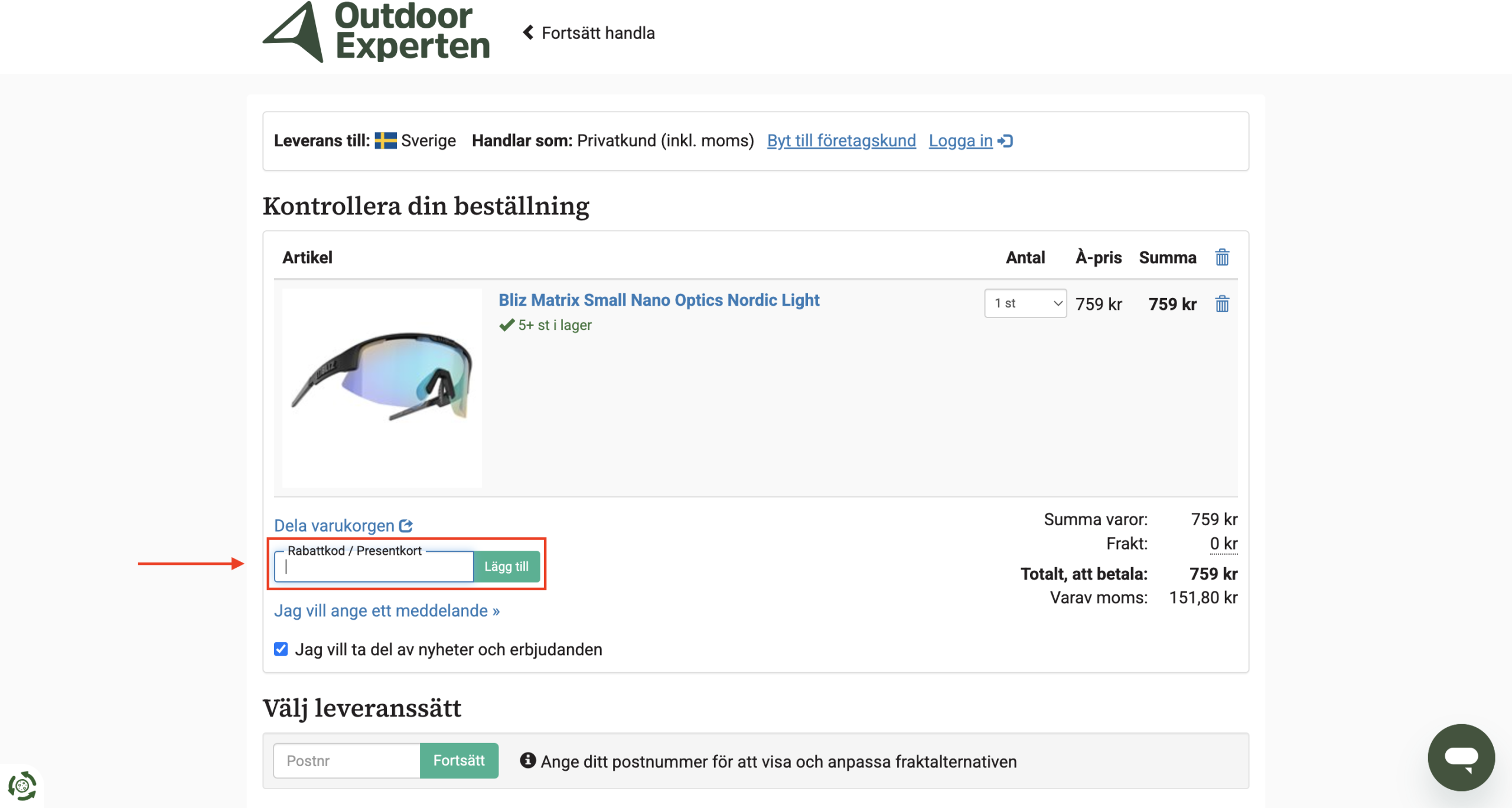 Outdoorexperterna Rabattkod