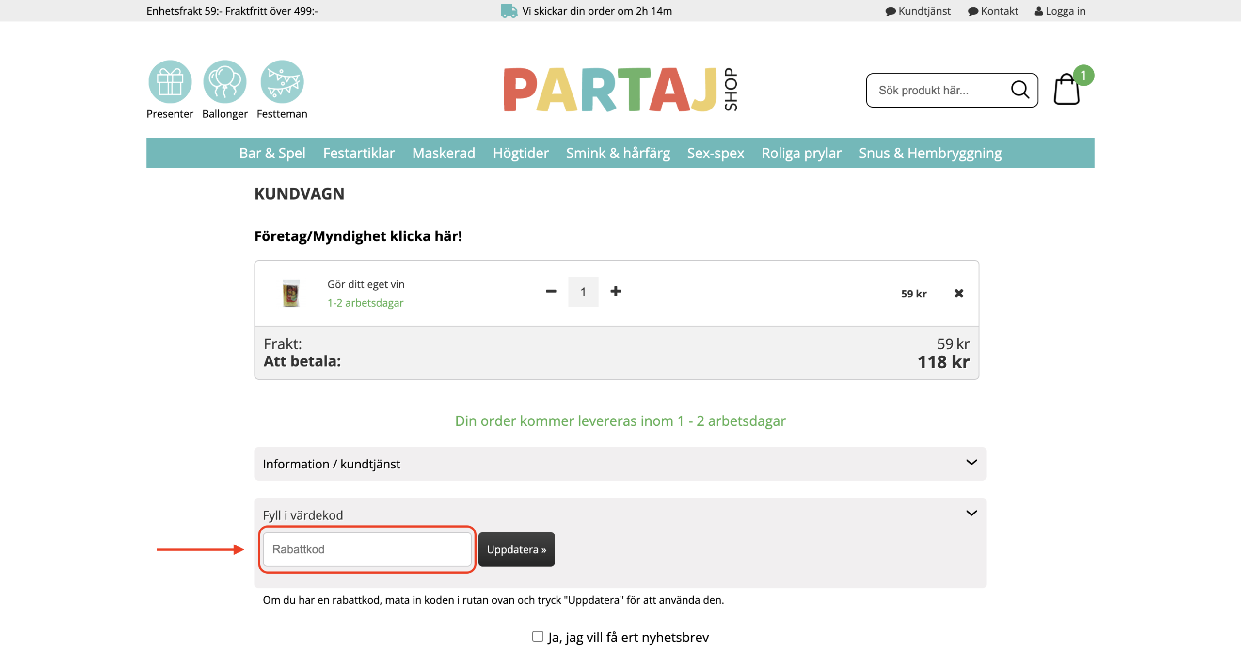 Partajshopen Rabattkod