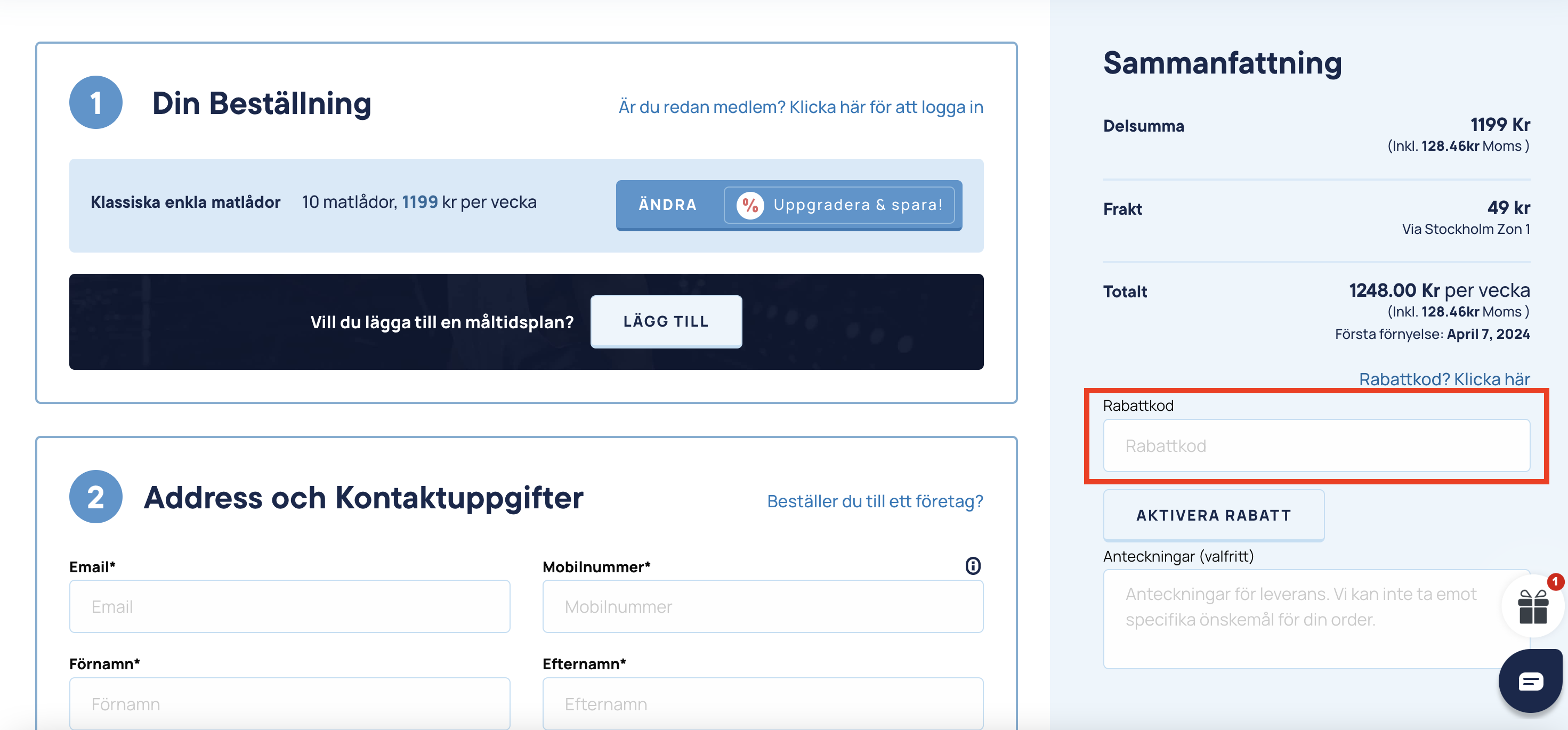 Träningsmat Rabattkod