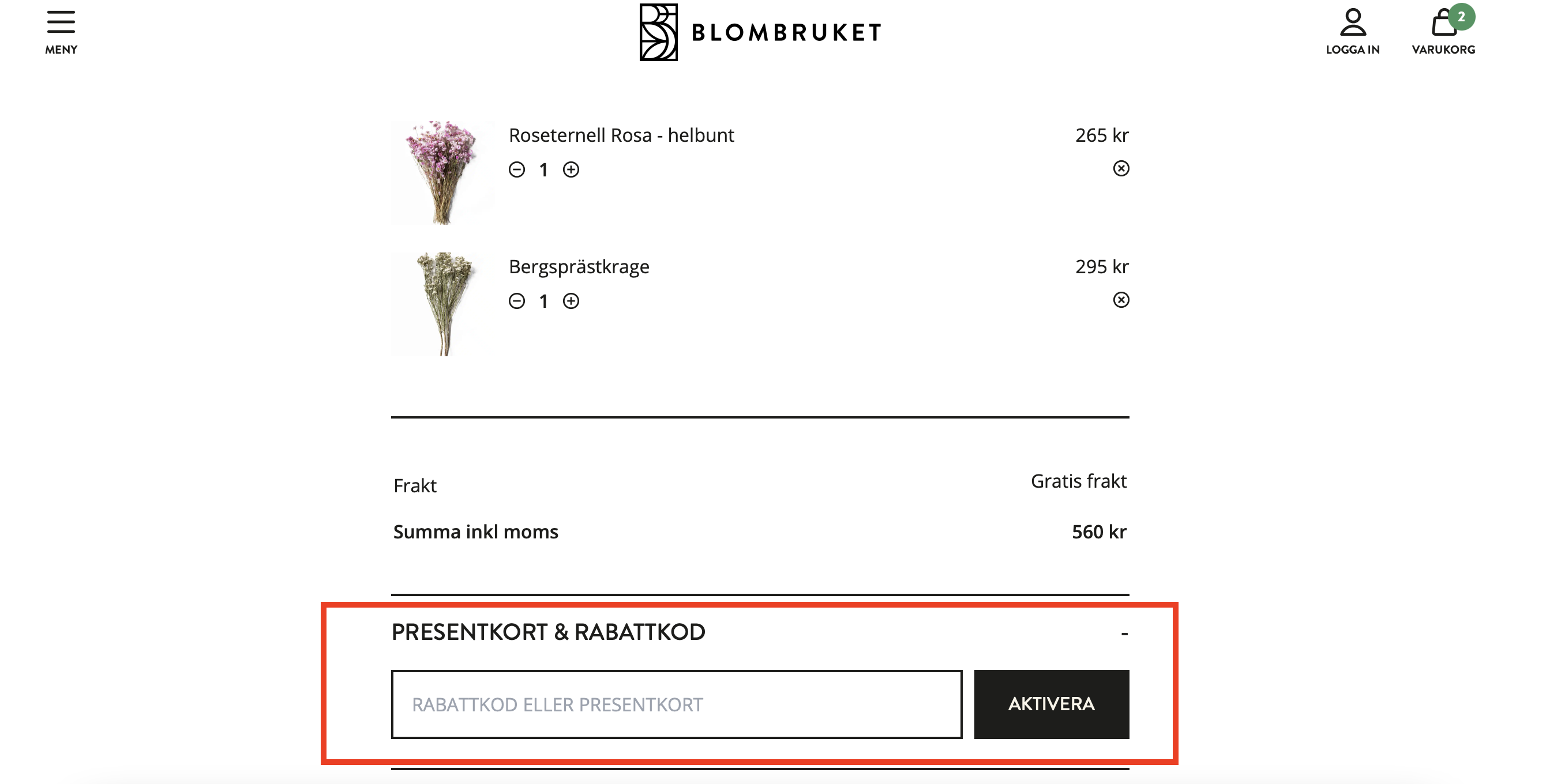 Blombruket Rabattkod