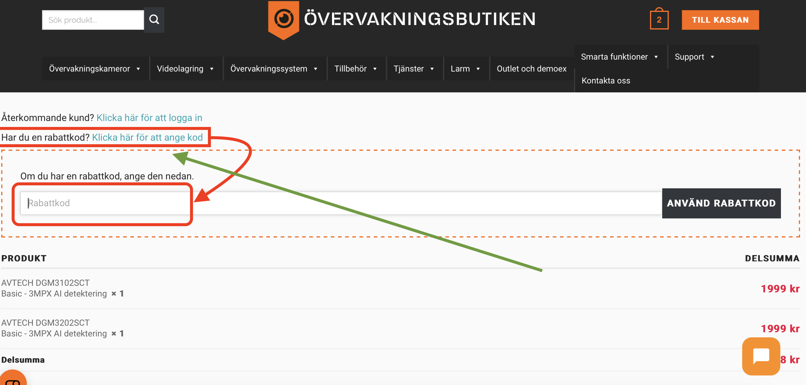 Övervakningsbutiken Rabattkod