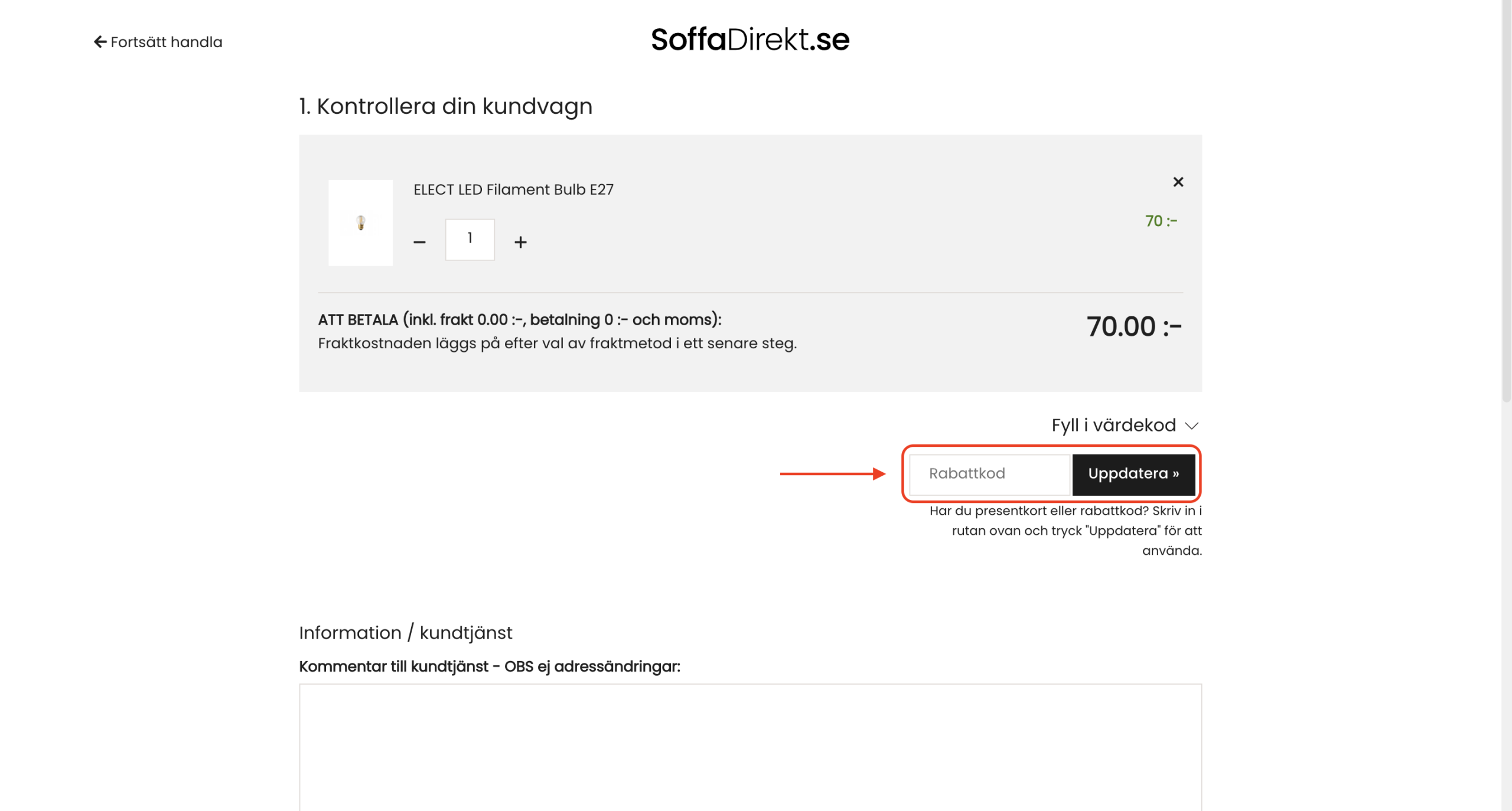 Soffadirekt Rabattkod