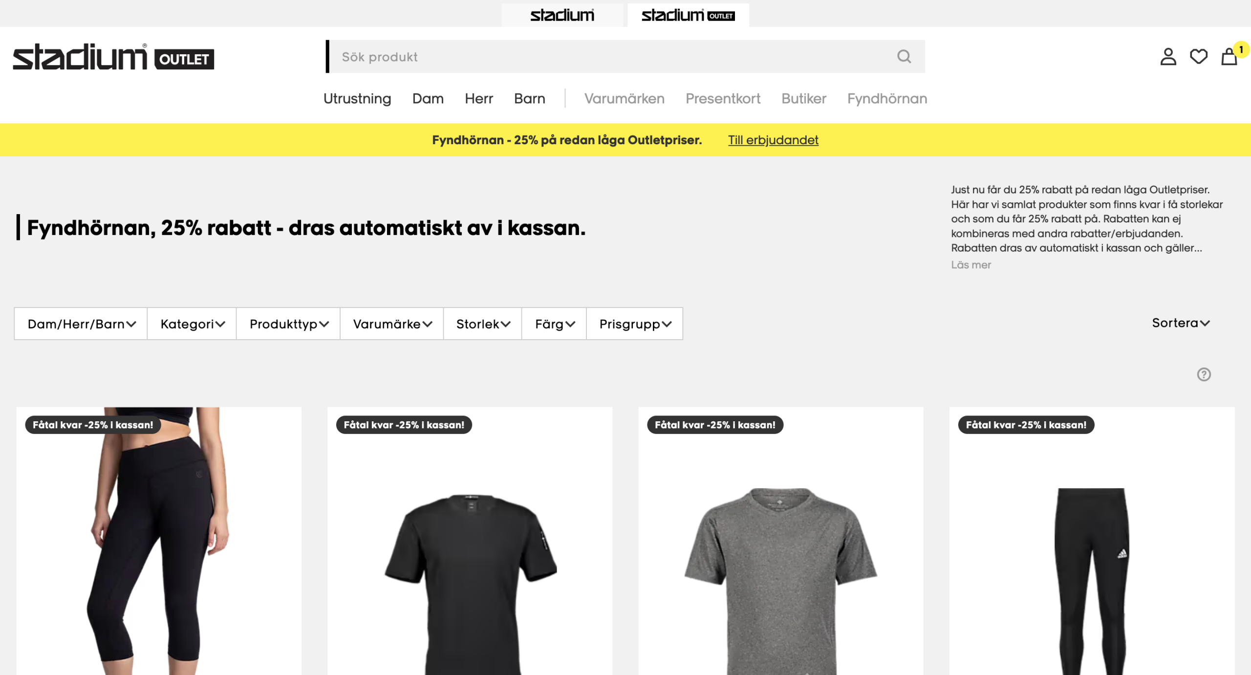 Stadium outlet Rabattkod