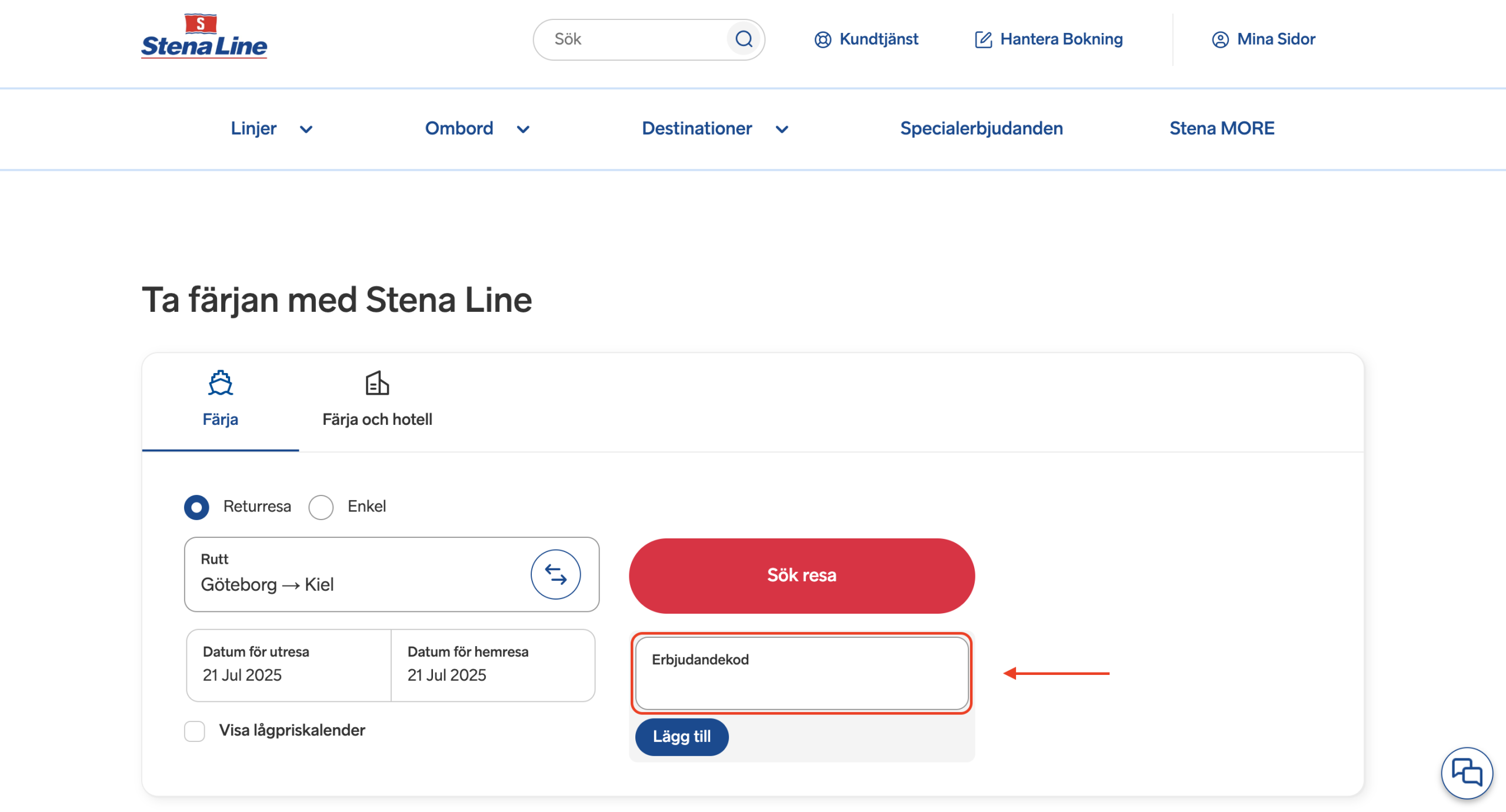 Stena line Rabattkod