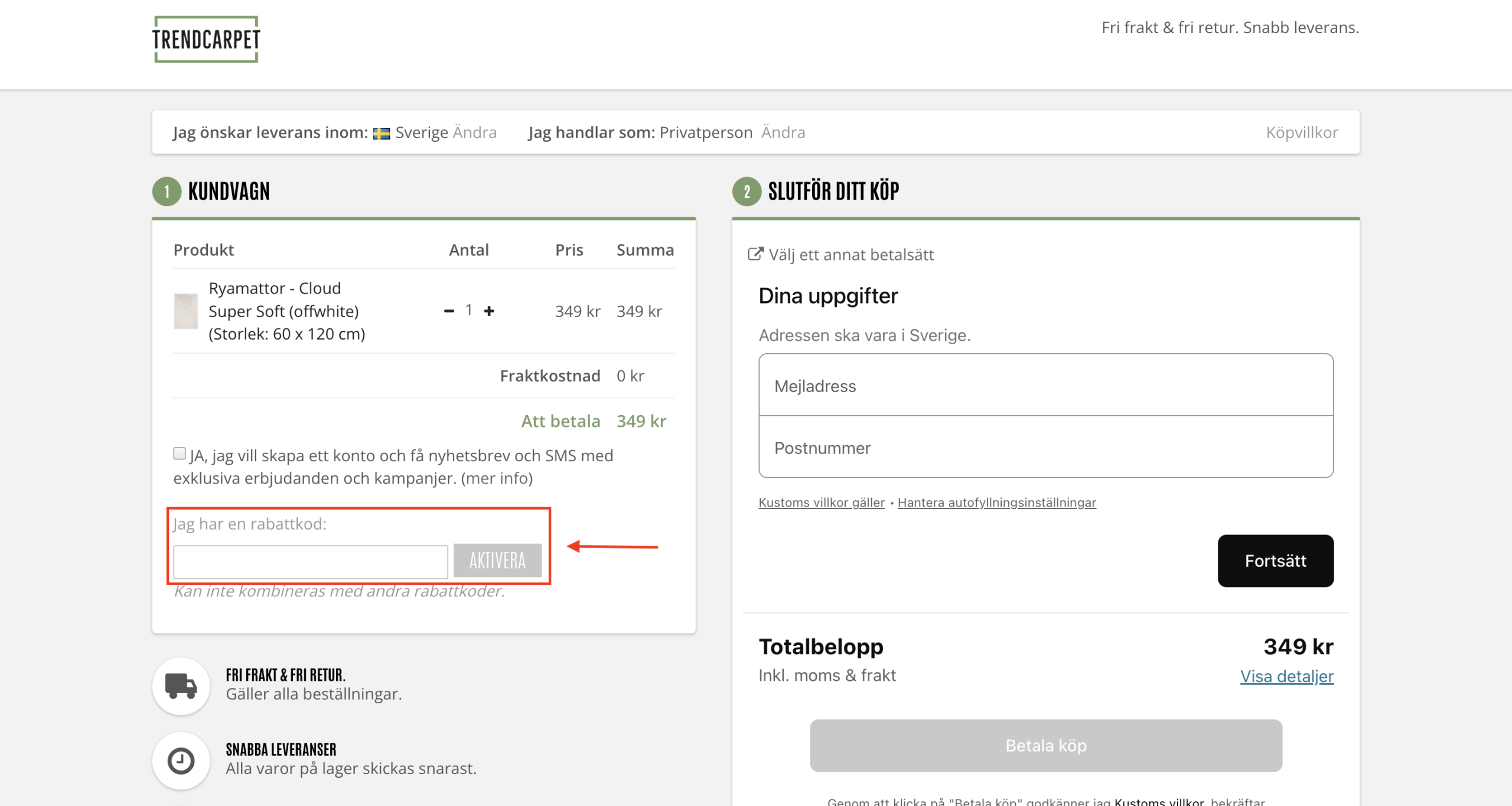 Trendcarpet Rabattkod