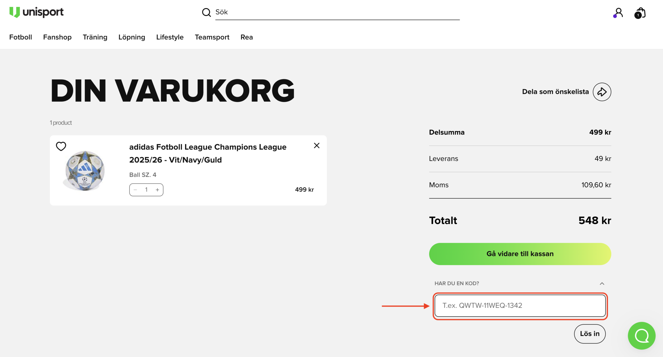 Unisport Rabattkod